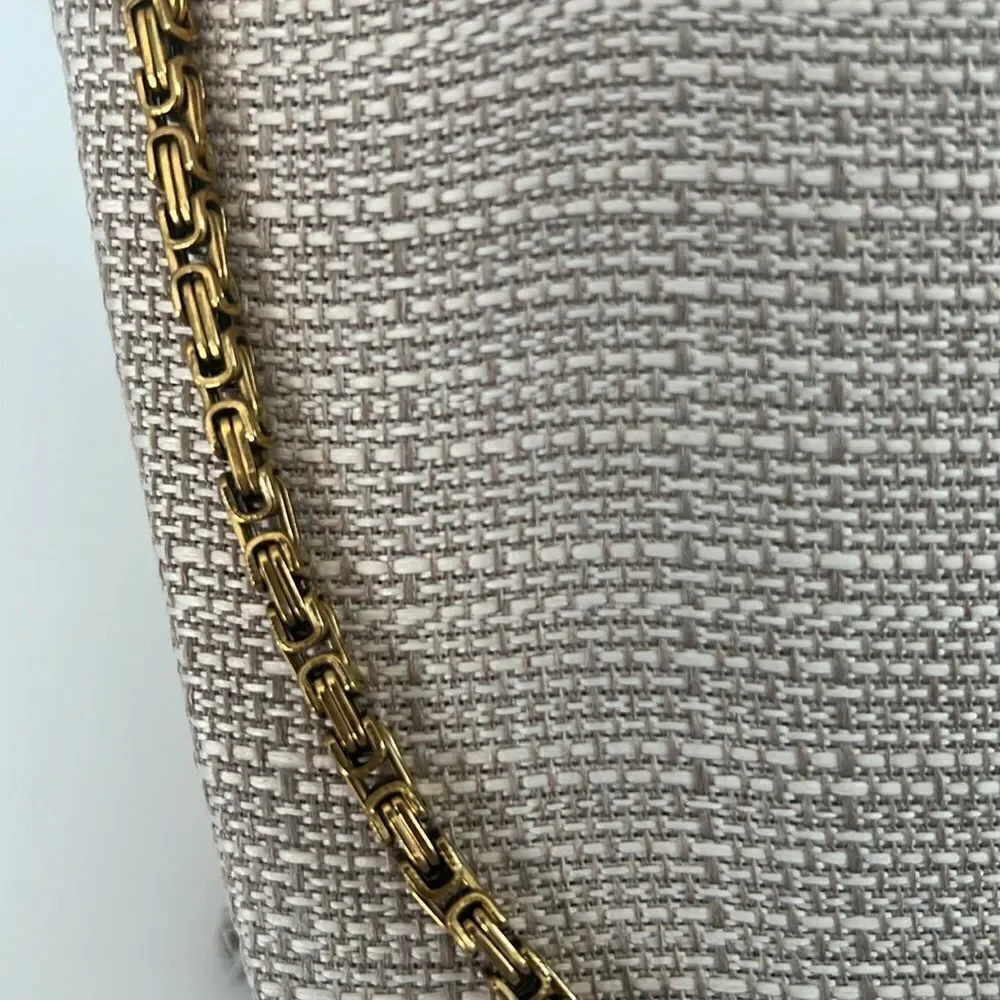 Byzantine Gold Tone Stainless Steel Chain Necklace 22